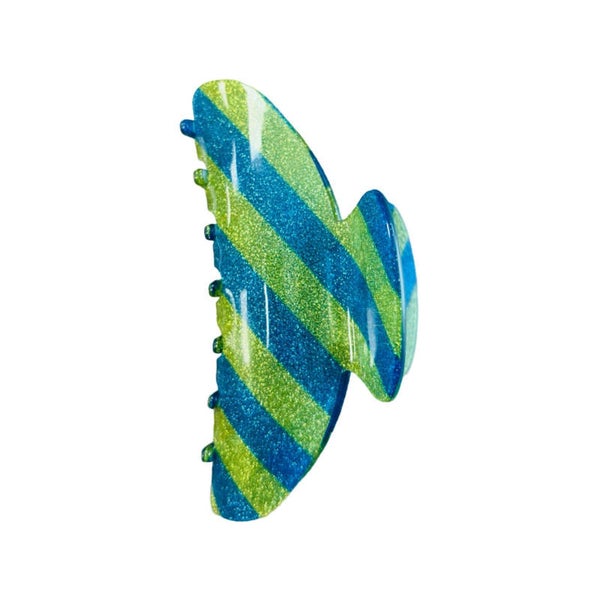 Haarklem Glitter Blauw/Geel