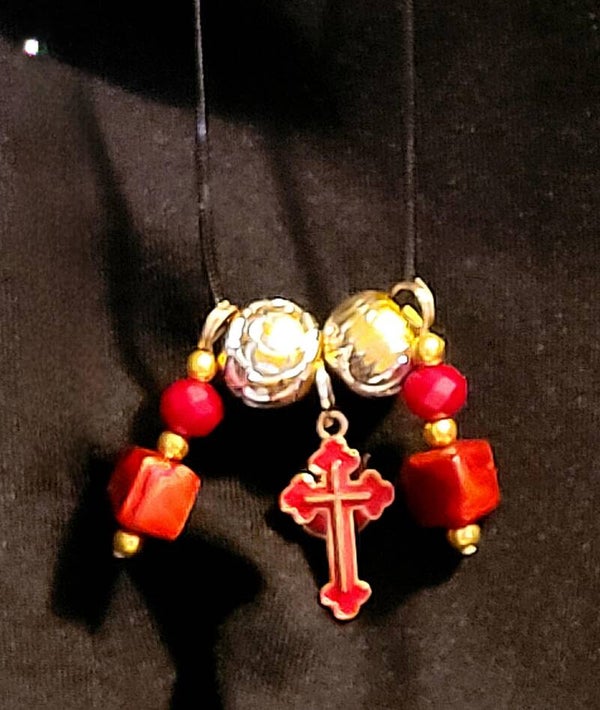 Red cross necklace