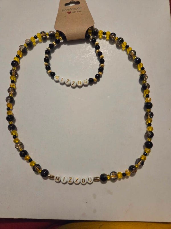 Mizzou bracelet and necklace set