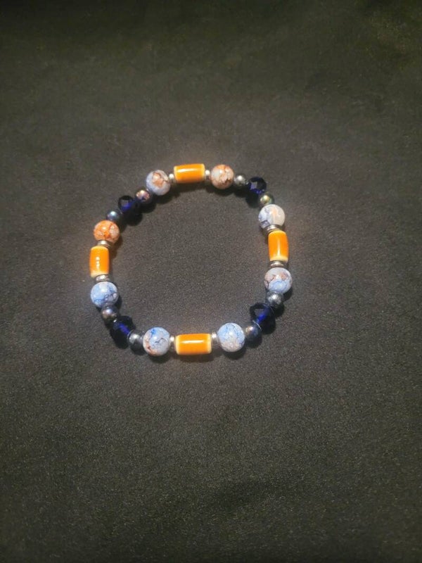 Orange and blue bracelet