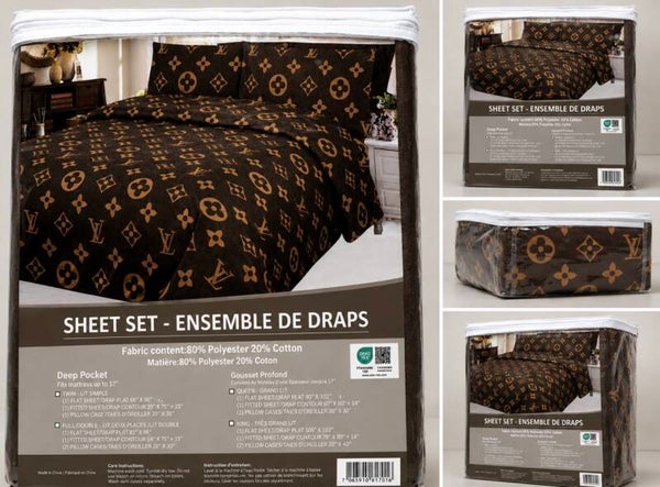 louis Vuitton comforter set beige