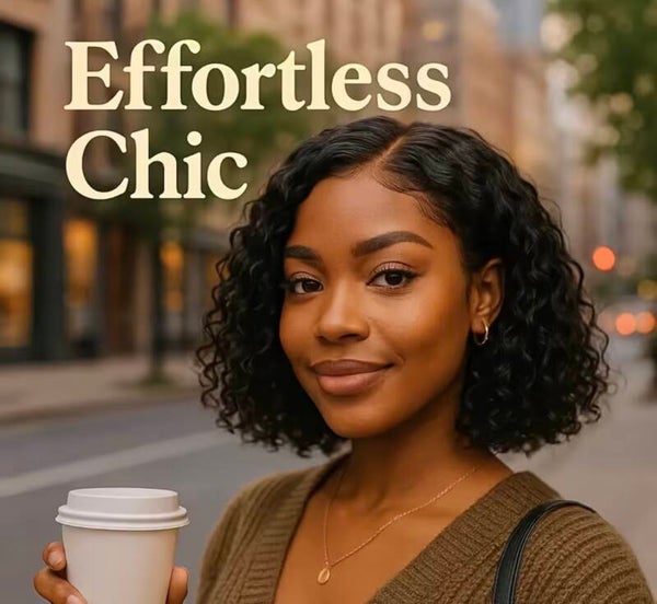 Perruque Bob Court Bouclé pour Femmes - Sans Colle/Application Facile, Remplacement Instantané de Cheveux avec Filet Élastique, Look Naturel pour Cheveux Courts/Fins, Style Ondulé/Bouclé Beige Clair (Adaptée à Toutes les Ethnies & Changement Rapide de Coi