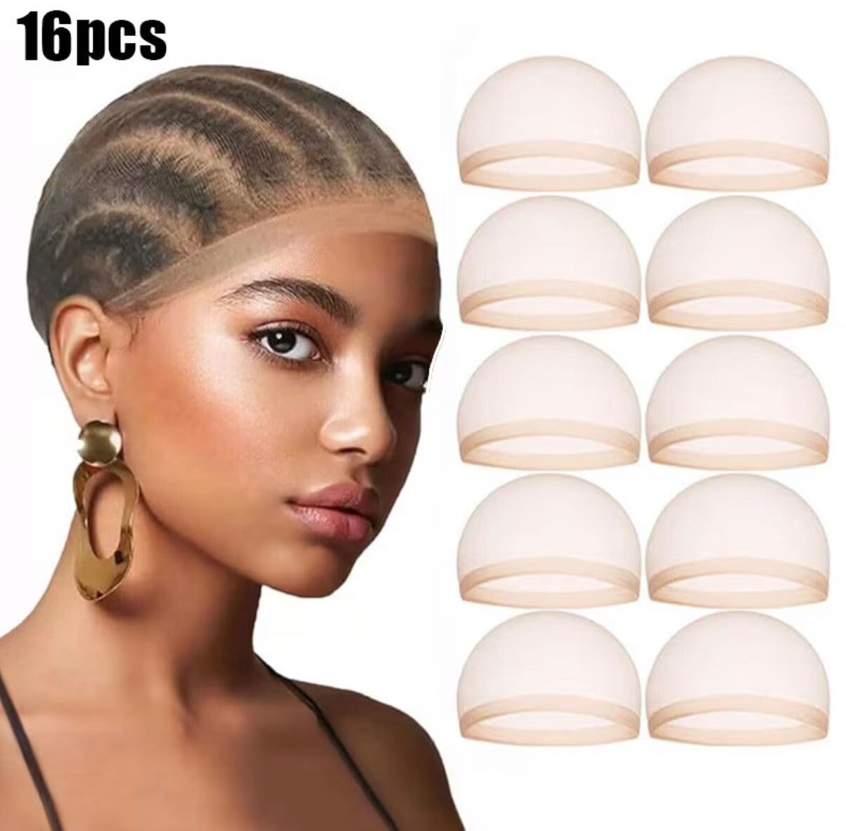[Filets invisibles 16pcs] Lot de 16 filets à cheveux invisibles couleur peau, en maille de nylon haute élasticité et douce, ultra-fins et respirants, ne suffoquent pas le cuir chevelu, élastiques et extensibles pour s’adapter à toutes les circonférences d