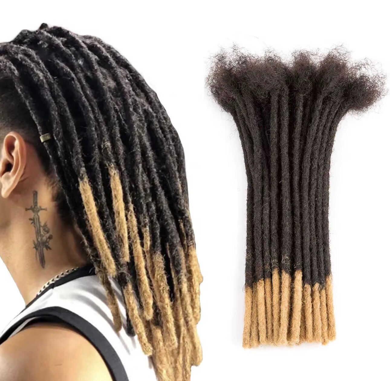 Dreadlocks Crochet Extensions Ombré Noir & Blond