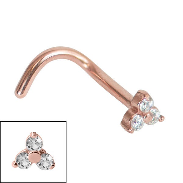 Rose gold titanium nose stud