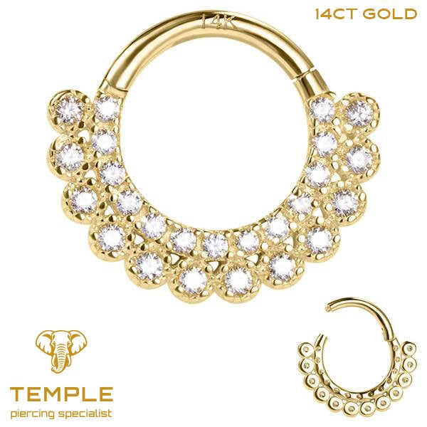 14ct Gold mandala Clicker ring