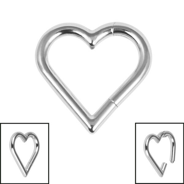 Titanium daith heart clicker ring i