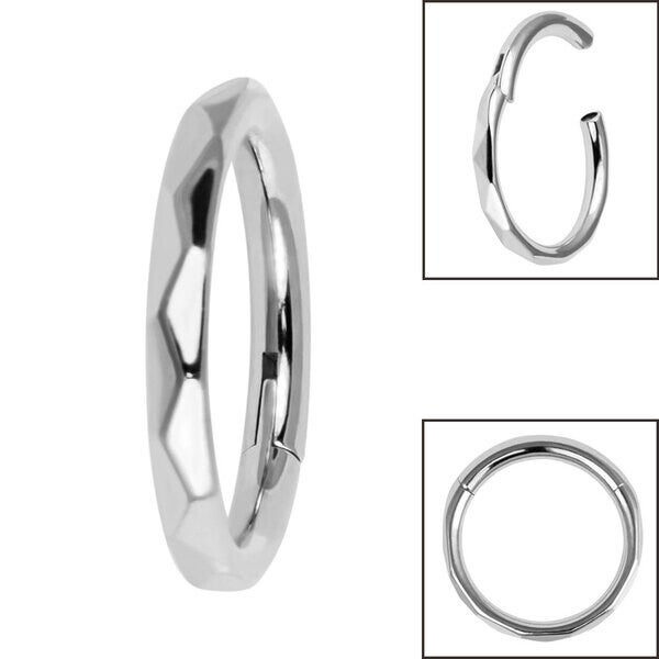 Diamond cut edge clicker ring