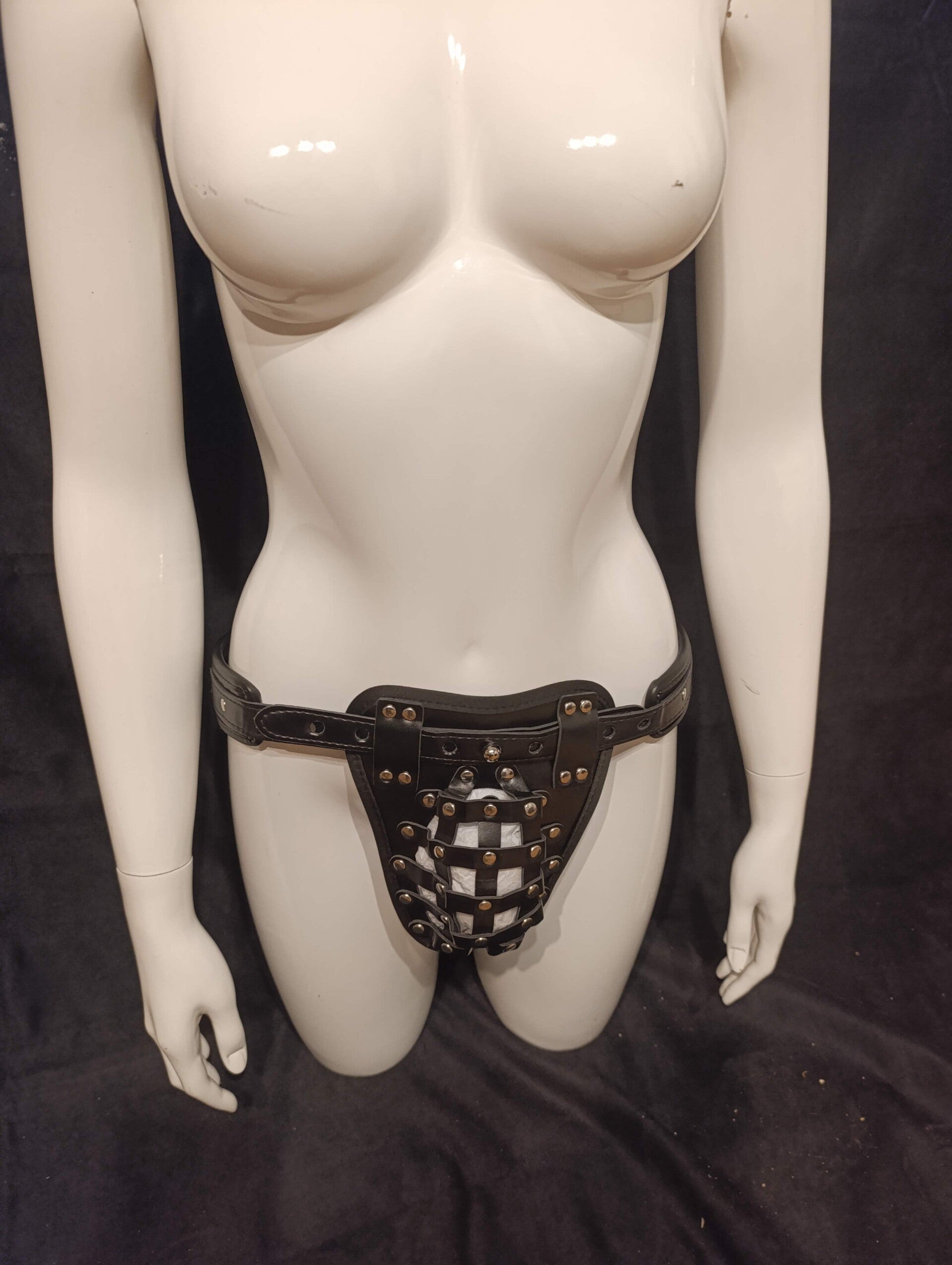 cage de chasteté en cuir