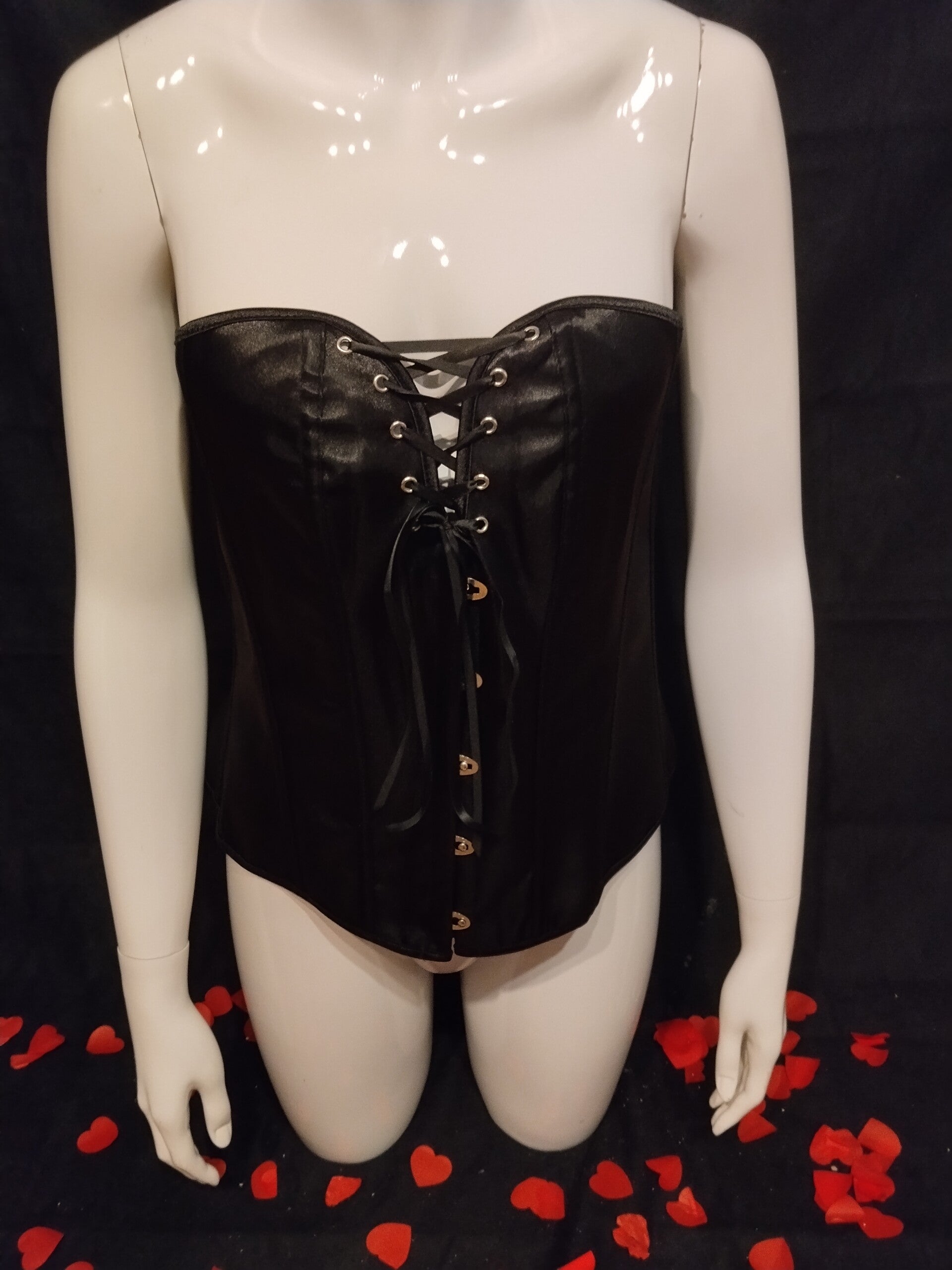 corset style satin noir
