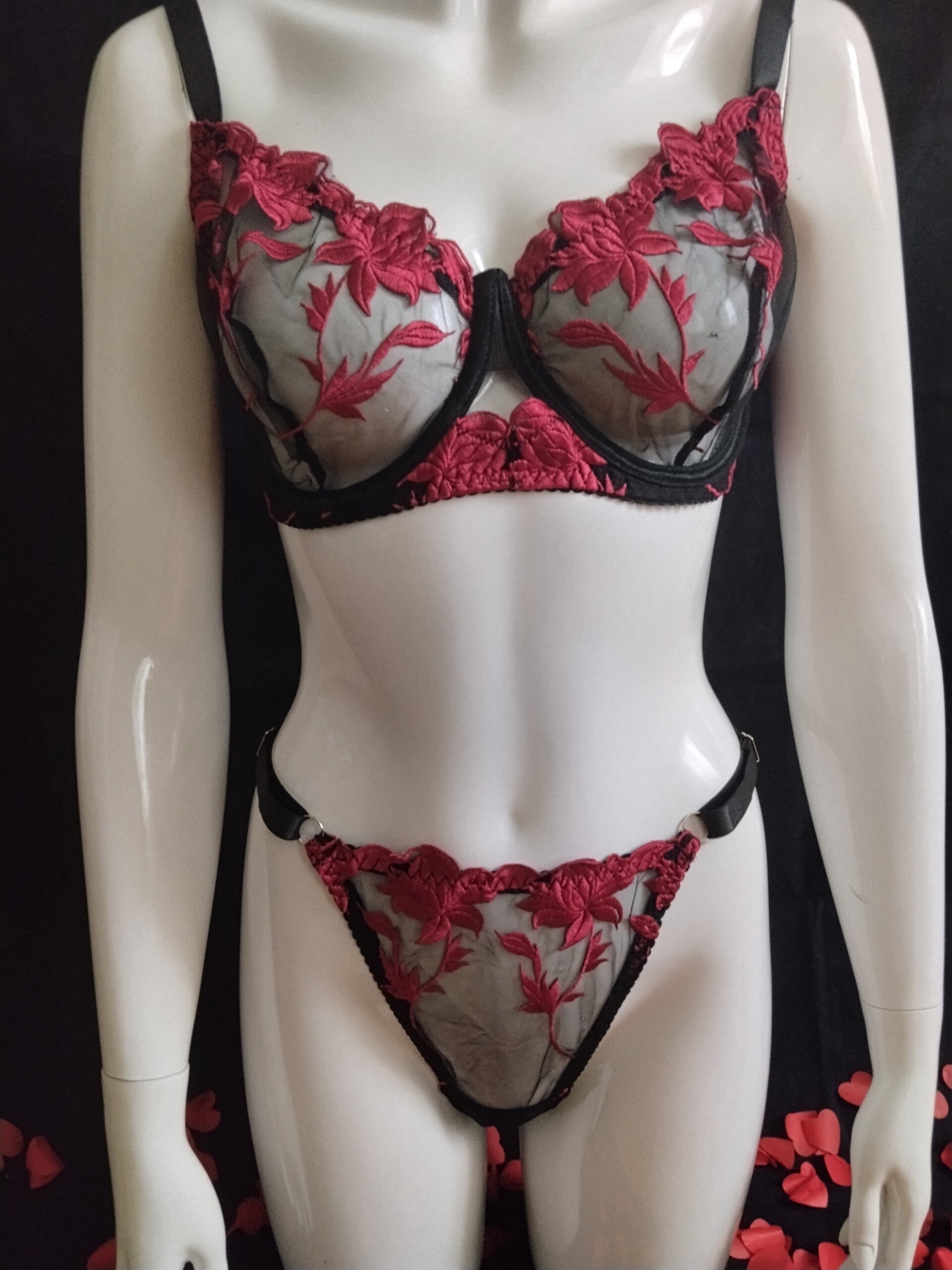 Ensemble dentelle florale