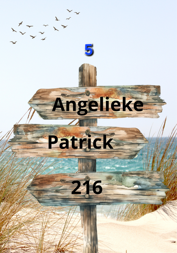 Naambord op aluminium.