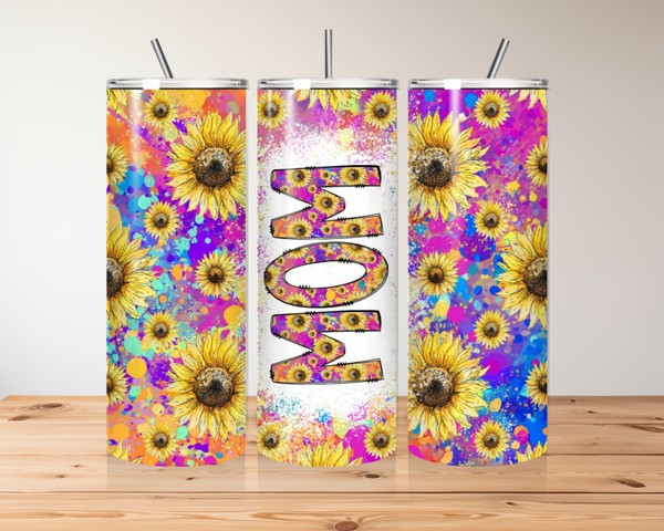 Thermosbeker: zonnenbloemen mama gekleurd