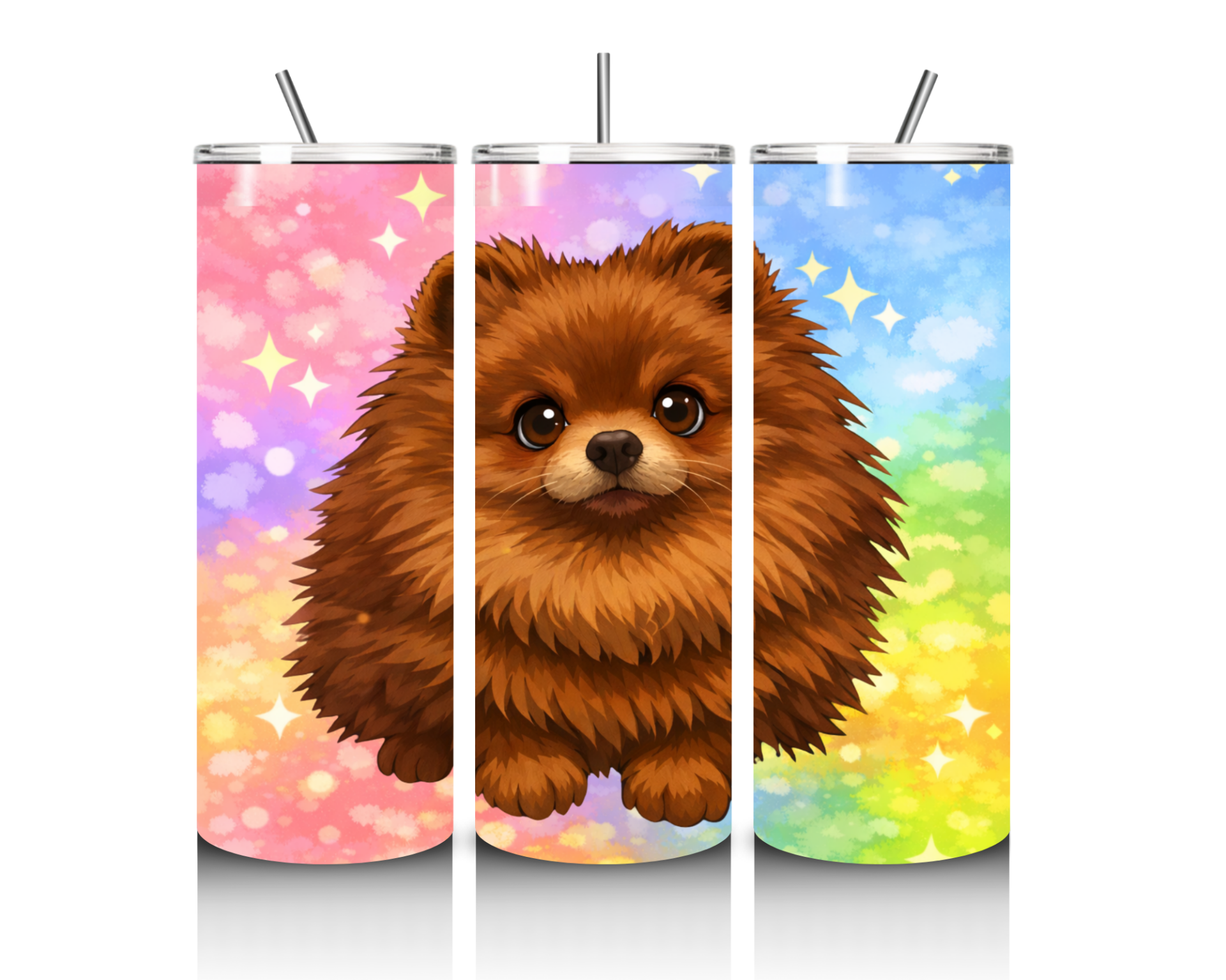 Thermosbeker bruine pomeranian /  pomeriaan