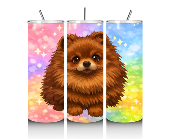 Thermosbeker bruine pomeranian /  pomeriaan