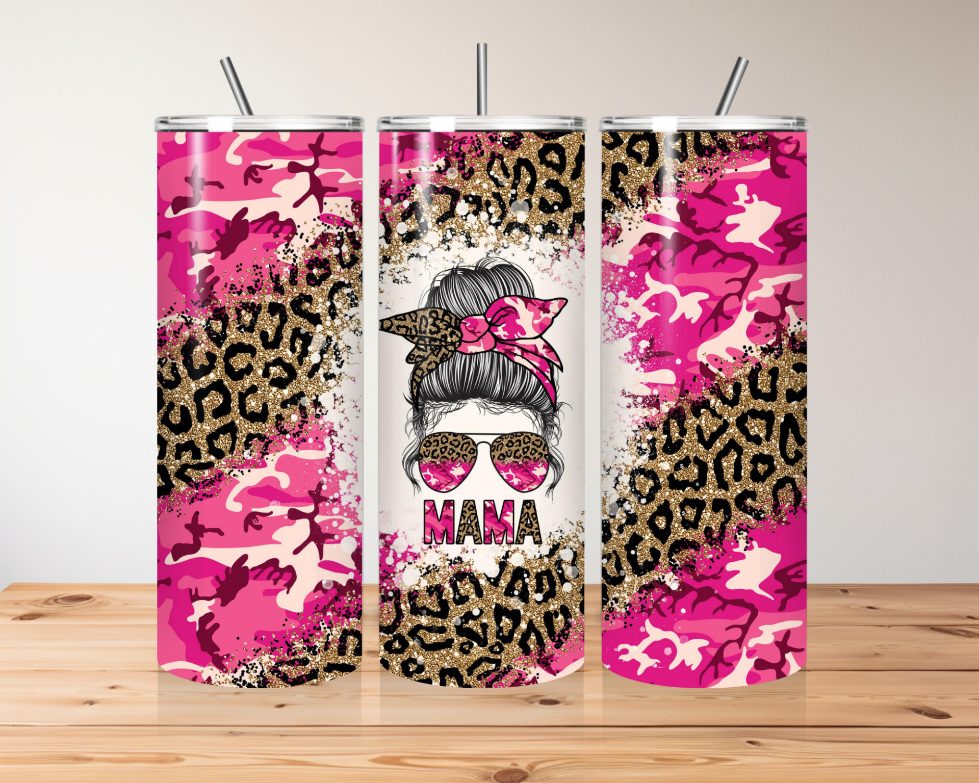 Thermosbeker panterprint mom/mama