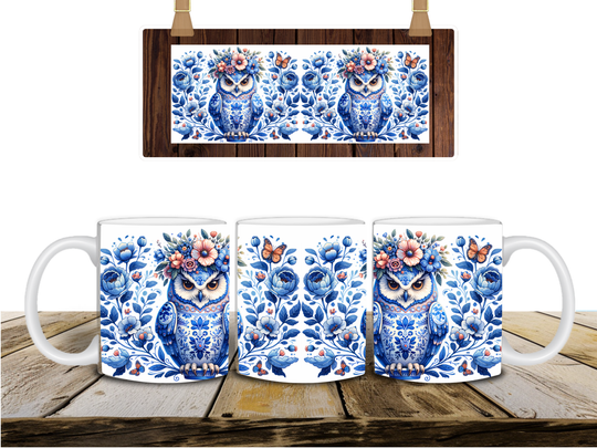 mok, delfts blauw uil