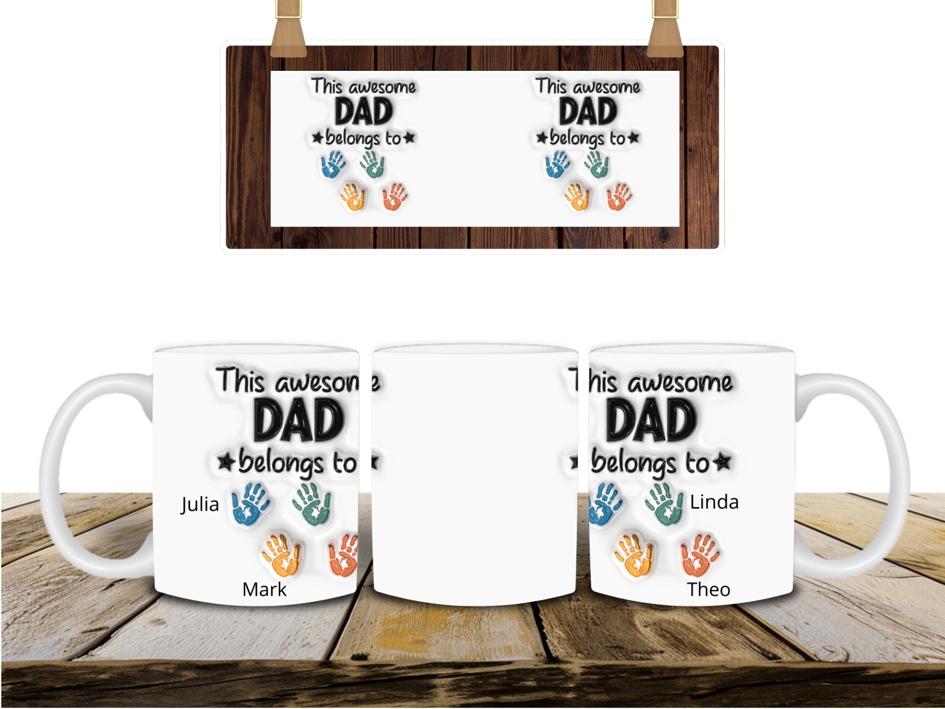 Gepersonaliseerde mok voor papa.