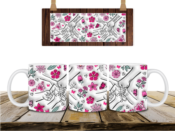 Mok gepersonaliseerd met namen. Leuk voor mama of oma.