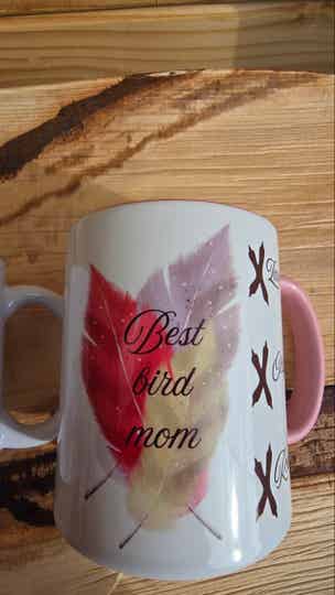 Best bird mom. Voor de beste vogel mama een gepersonaliseerde mok.