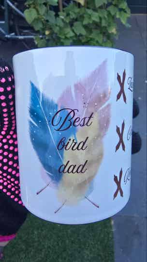 Best bird dad mok. Gepersonaliseerd tot wel 10 namen.