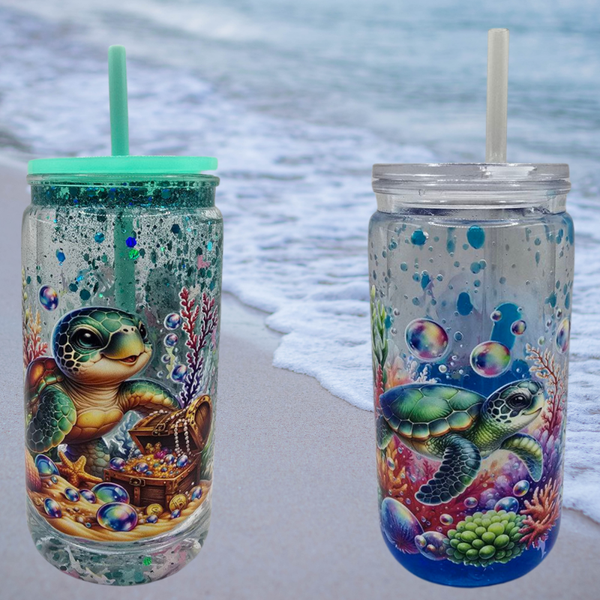 glitter beker schildpad