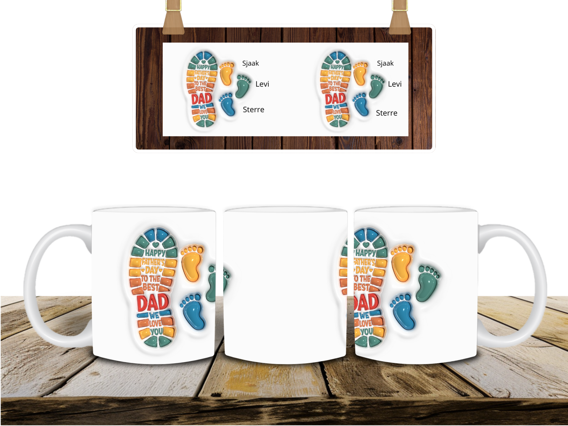 Mok voor papa. Gepersonaliseerd tot 8 namen.