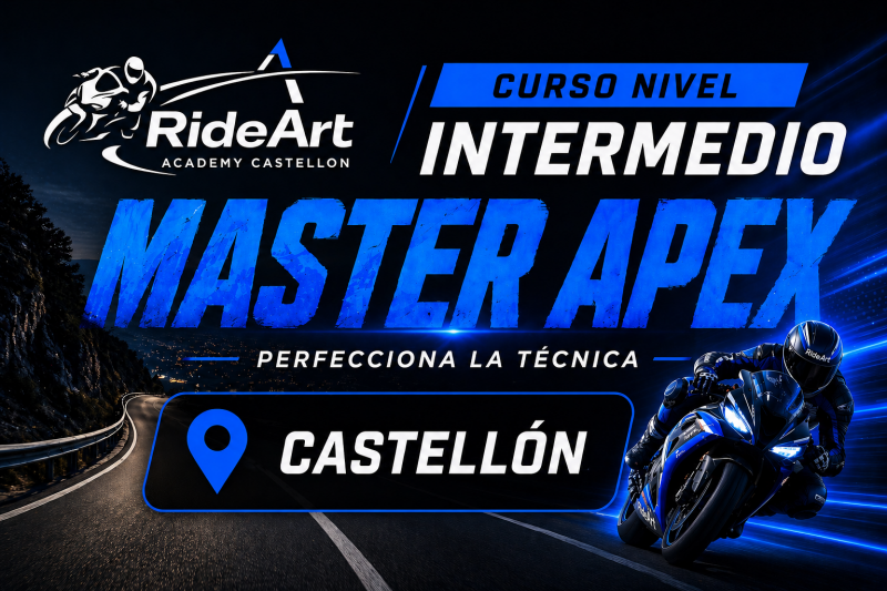 🏍️ Nivel Intermedio: Master Apex /  🗓️ Domingo 17 Mayo 🕒 16:00h 📍Castellón / Plazas max. 6