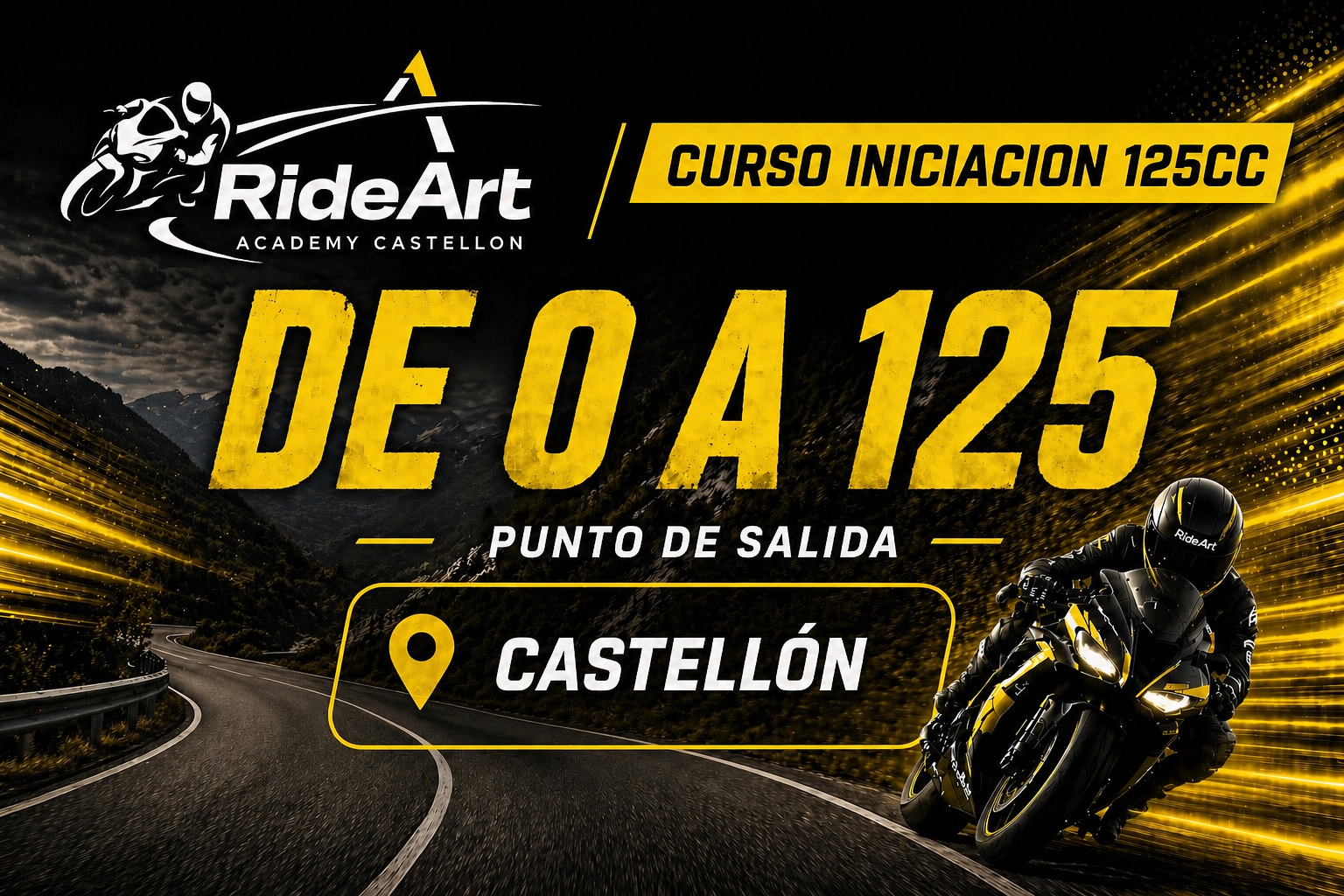 🏍️ Nivel Iniciación: 125cc  /  🗓️ Domingo 17 🕒 8:00h 📍Castellón / Plazas max. 6