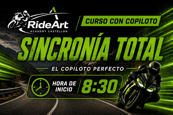 🏍️ Curso con Copiloto /  🗓️ Viernes 8 Mayo 🕒 8:00h 📍Castellón / Plazas max. 4