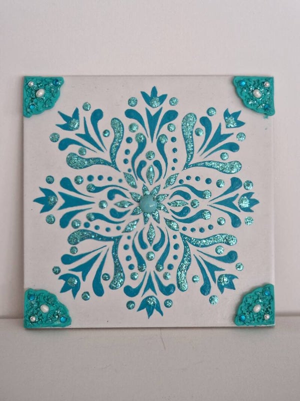 T-2 Tile turquoise mandala