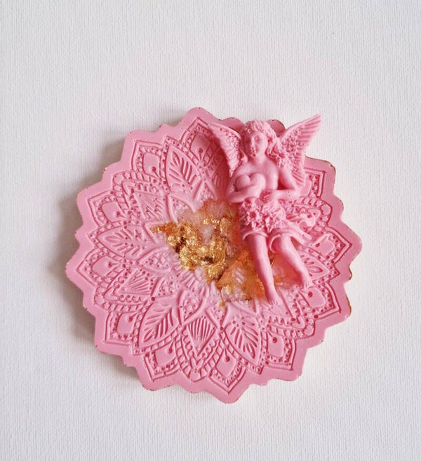 E-51 Epoxy mandala roze 1 angel small