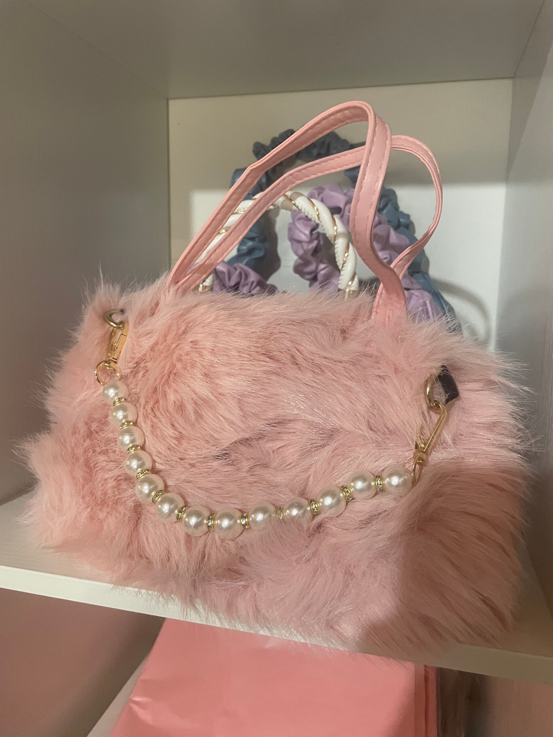 Sac à mains Fluffy pinky