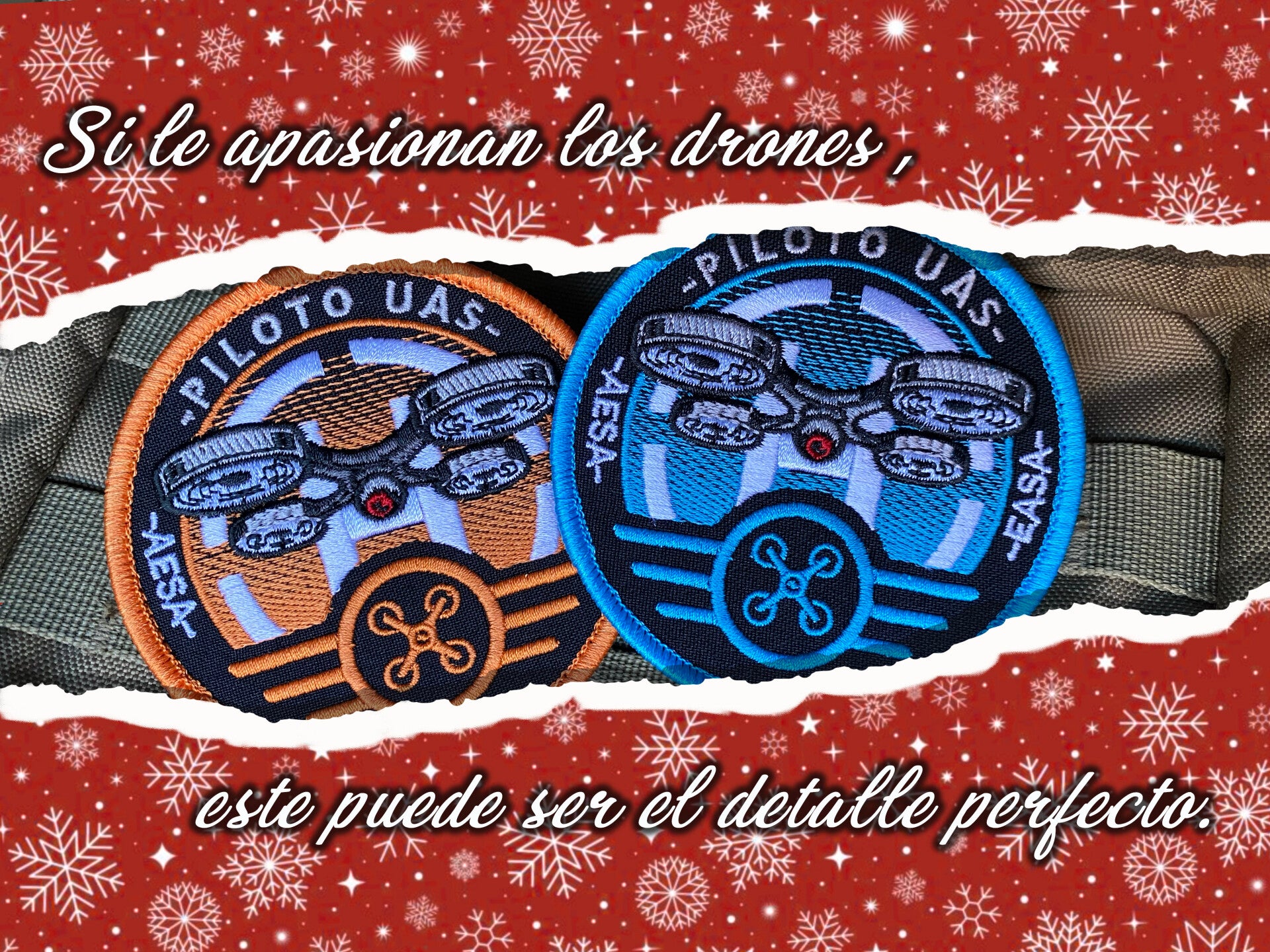 PACK PARCHES PILOTO UAS NARANJA/AZUL