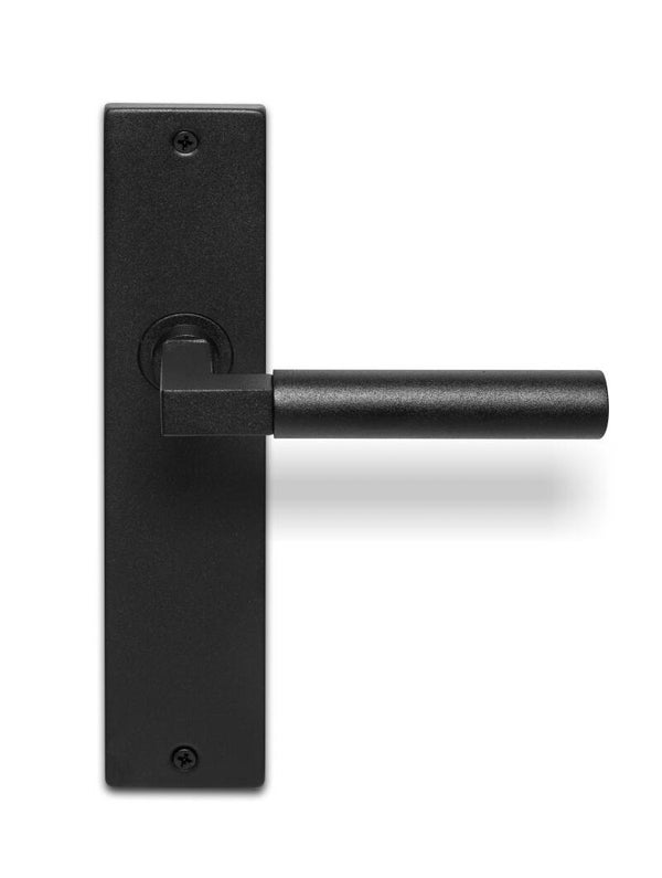 CIK - Deurkrukken Bauhaus op langschild zwart blind