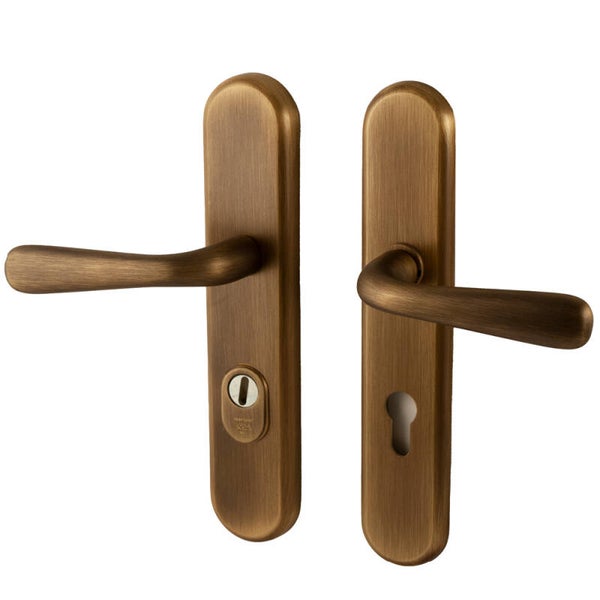 HB - Veiligheidsbeslag Kira + deurklinken Silvia mat brons PC72