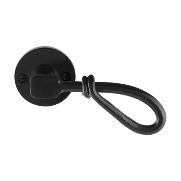 Deurkrukken smeedijzer zwart op ronde rozet