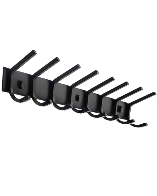 Wandkapstok zwart 16 haken