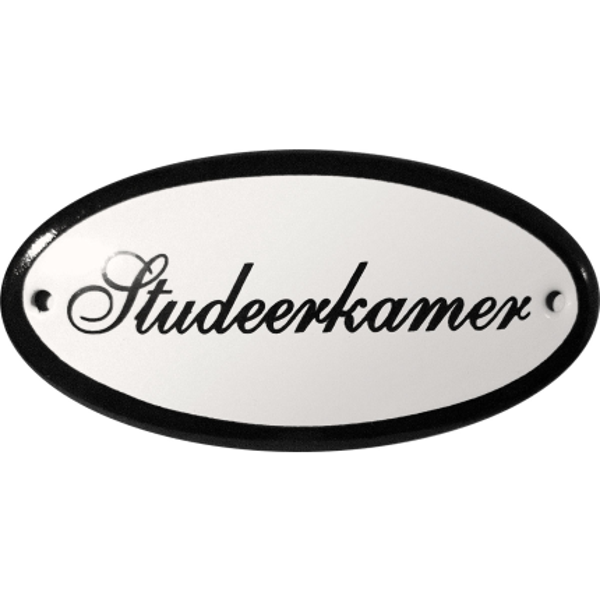 Emaigro - Emaille Deurbordje 'Studeerkamer' – 100x50 mm