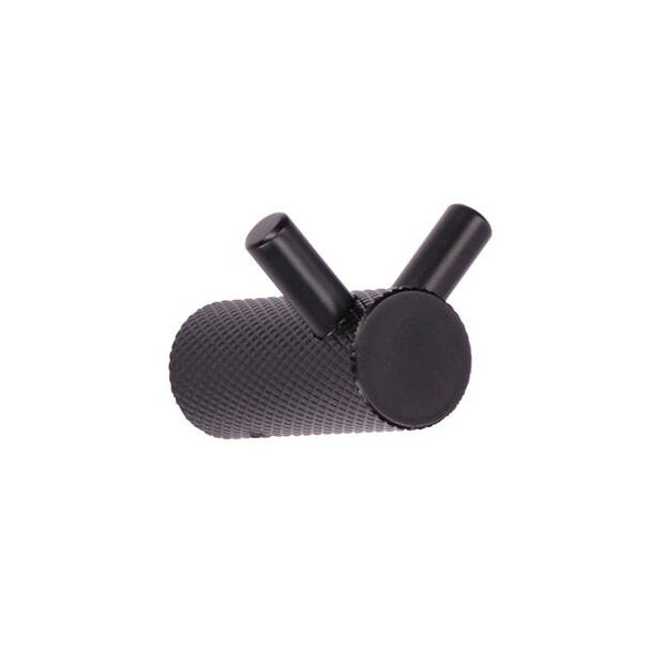 SR - Kapstokhaak geslepen kruisjes - mat zwart