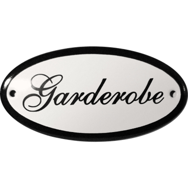 Emaigro - Emaille Deurbordje 'Garderobe' – 100x50 mm