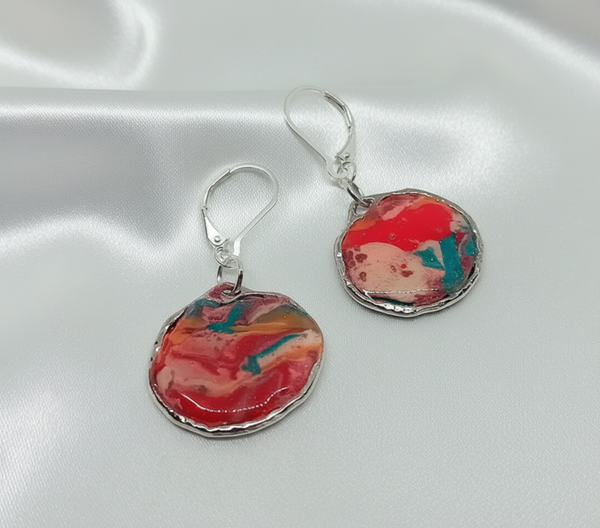 Vibrant Clay Mix Clay and Resin Earrings