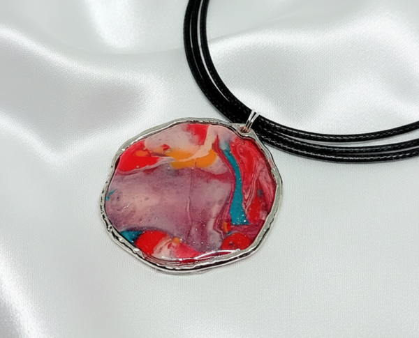 Vibrant Clay Mix and Resin Choker