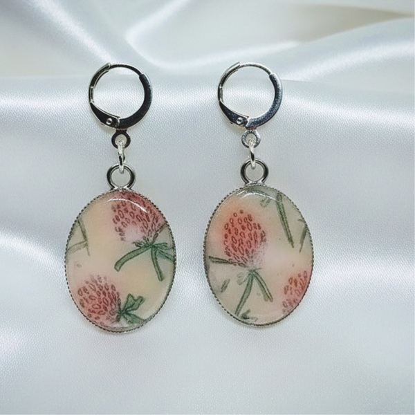 Vintage Print Clay  and Resin Earrings