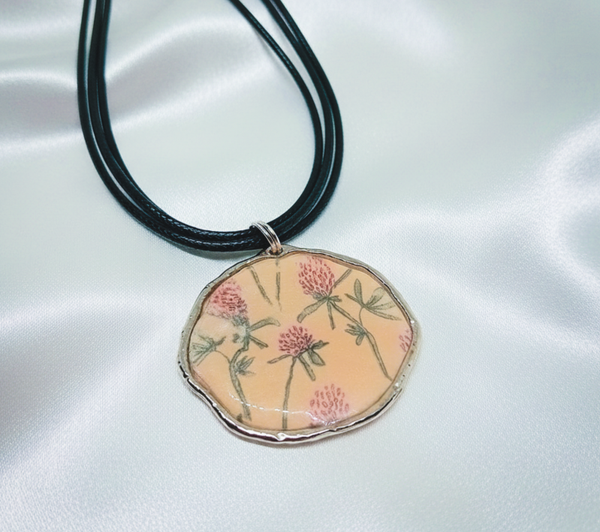 Vintage Print Clay and Resin Choker