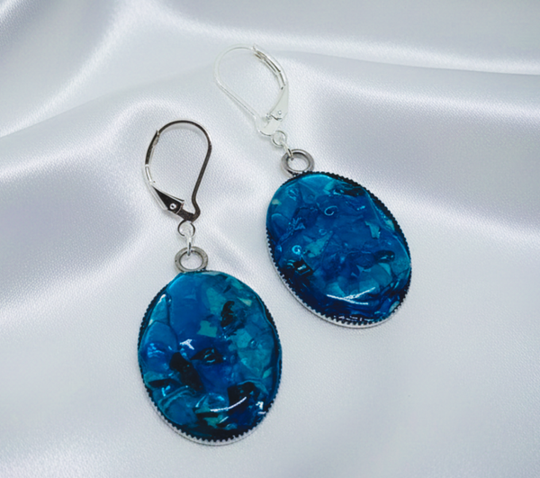 Blue Glass Drop Earrings