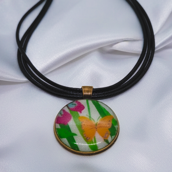 Yellow Butterfly Clay and Resin Choker