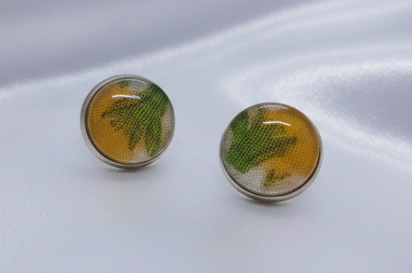 Yellow Floral Clay Stud Earrings