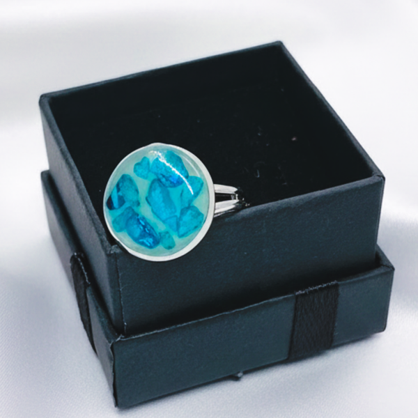 Blue Glass and Clay Ring