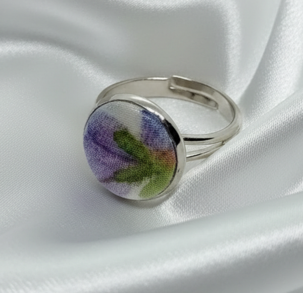 Lilac Flora Clay and Resin Ring